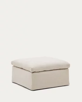Бежевый пуф для ног Zenira 90X90X50 CM