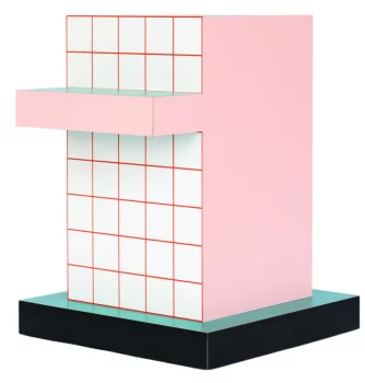 Вспомогательный столик Supersidetable Red Grid 48X42X55 CM