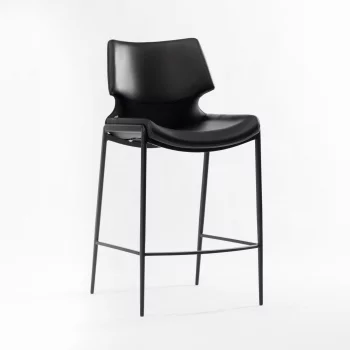Барный стул Бремен черная экокожа черные ножки 58X49X112 CM