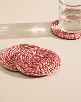 Набор из 4 подставок под стаканы из морской травы Rivela 12X12X0.5 CM