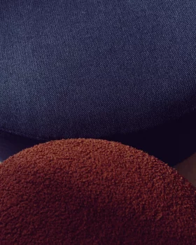 Пуф Kaeli с съемным чехлом терракотовый букле Ø 43 CM
