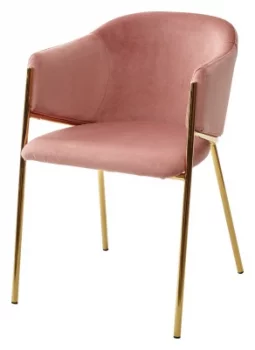 Стул DILL BLUVEL-52 PINK, велюр, золотой каркас