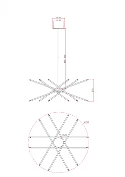 Подвесная люстра Cane 75X75X114 CM