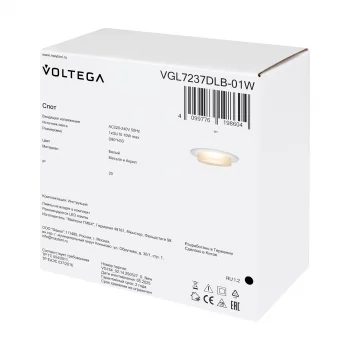 Встраиваемый точечный светильник VGL7237DLB-01W 80X80X33 CM