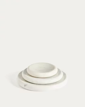 Декоративный поднос из белого мрамора Obena 20X20X3 CM