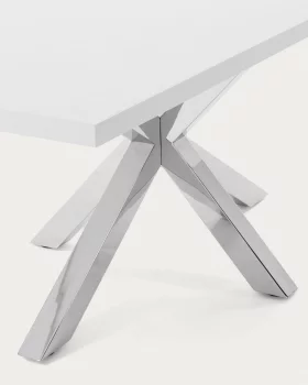 Стол Argo из меламина с белой отделкой и ножками из нержавеющей стали 200X100 CM
