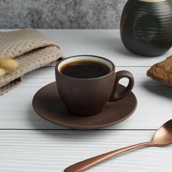 Кофейная пара 100 мл d 6,3 см h5,2 см White Matt New Brown Taiga P.L. Proff Cuisine [8]