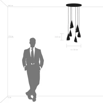 Подвесная люстра Cone 50X50X100 CM