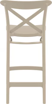 Стул пластиковый полубарный Cross Bar 45X50X96 CM бежевый