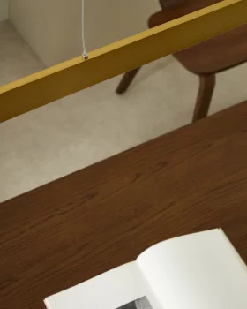 Линейный потолочный светильник из алюминия с золотистым покрытием Boadella 101X5.5X129 CM