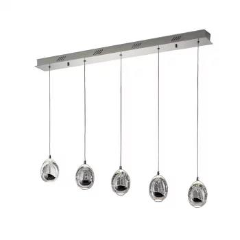 Подвесной светодиодный светильник Rocio LED 5L хром 96X9X95 CM