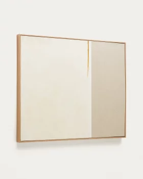 Абстрактная картина Salin с горизонтальной льняной полосой 80X4.5X100 CM
