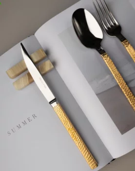 Набор столовых приборов 24 предмета Belo Inox Skin Gold On Handle