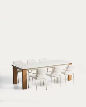 Набор: раздвижной стол Livorno и 6 штабелируемых стульев Linosa 233X100 CM