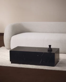 Журнальный столик Sorein из чёрного мрамора 100X50 CM