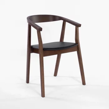 Стул Джон черная матовая экокожа орех 55X47.5X77 CM