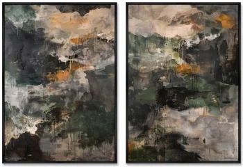 Композиция из двух репродукций картин на холсте Foothills After a Thunderstorm 75X105 / 75X105 CM