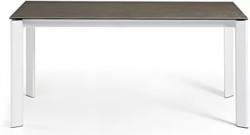 Раздвижной стол Atta 160-220X90X76 белые ножки коричневая керамическая столешница