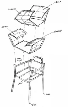 Стул c подушками Brezza 62X55X79 CM