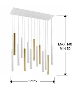 Подвесной светильник Varas 14L белый/золотой DIM 82X25X40 CM