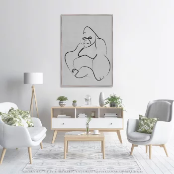 Репродукция на холсте Gorilla on gray 75X105 CM