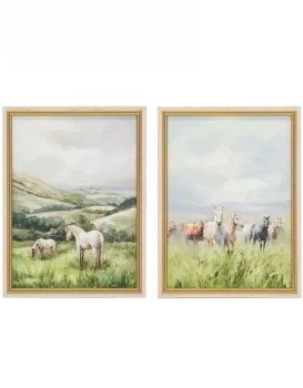 Картины с лошадьми, набор 2 предмета 60X3X80 CM