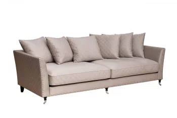 Диван Sorrento 250 трехместный в светло-сером велюре 250X101X90 CM