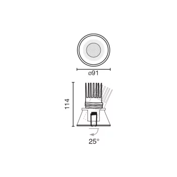 Встраиваемый светильник TULIPA 10W 3000K CRI90 55° белый