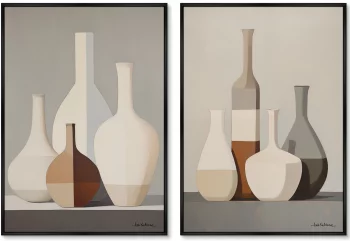 Набор из двух постеров на холсте Light and forms 75X105 / 75X105 CM