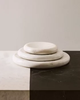 Декоративный поднос из белого мрамора Obena 20X20X3 CM