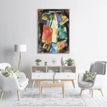Abstraction Blue Yellow and Green 75X105 CM