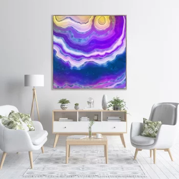 Репродукция на холсте Neon agate 105X105 CM