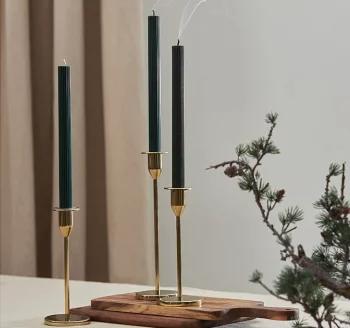 Набор из двух свечей Edge 2X2X25 / 2X2X25 CM тёмно-зеленого цвета