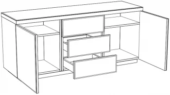 Комод Kristal 177X52X77 CM