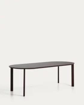 Овальный стол Erice из алюминия и коричневого закалённого стекла 230X100 CM
