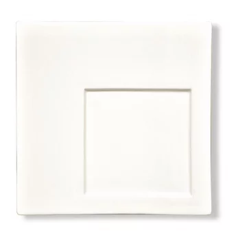 Тарелка 21*21 см квадратная смещенное дно белая фарфор P.L. Proff Cuisine [6]