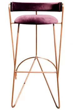 Стул барный Loop 53X58X94 CM пурпурный
