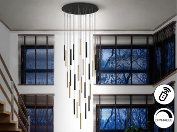 Подвесной светильник Varas 25L черно-золотой DIM 90X90X300 CM