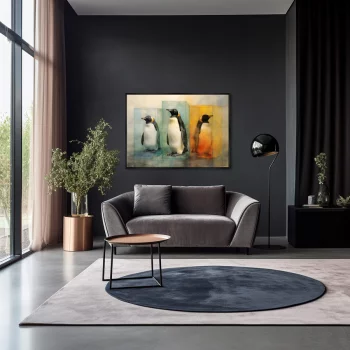 Постер на холсте Cocktail Penguins 105X75 CM