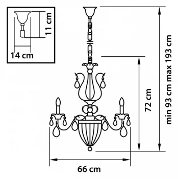 Подвесная люстра Schon 66X66X100 CM