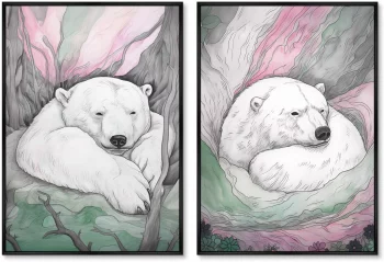Набор из двух постеров на холсте Under the Northern lights 75X105 / 75X105 CM