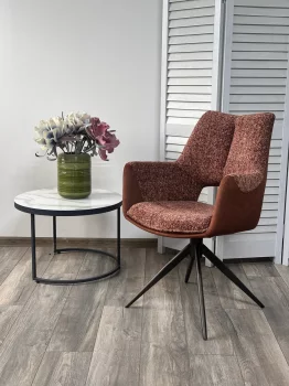 Поворотный стул DAVEN RIELY-501 / G1038-18 коричневый / темно-серый 63X61X91 CM