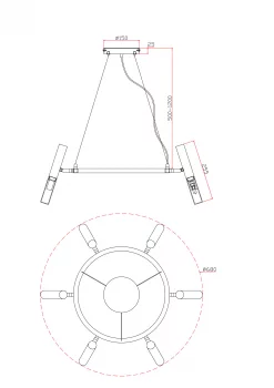 Люстра FR6109PL-06CH 68X135 CM