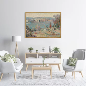 Постер на холсте Valley of the Sedelle at Pont Charraud White Frost 105X75 CM