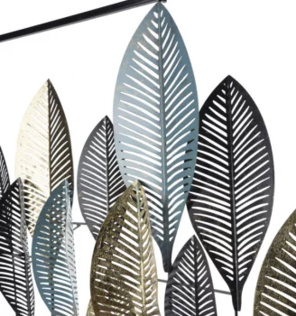 Панно с коваными из стали листьями Leaves 122X76 CM