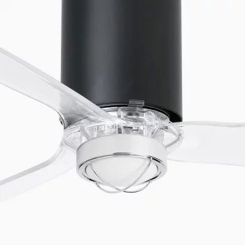 Потолочный вентилятор с подсветкой Mini Tube Fan LED матовый черный/прозрачный 128X32 CM