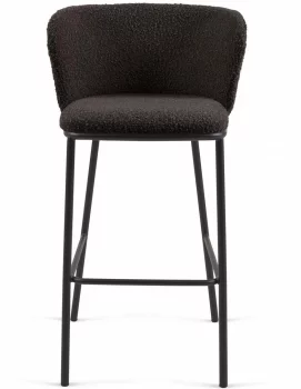 Барный стул Ciselia 54X48X102 CM чёрная ткань букле
