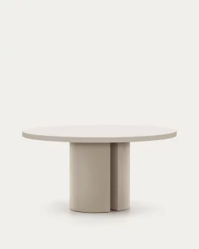 Круглый стол Nealy из лакированного МДФ в цвете экрю 150 CM