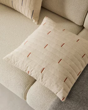 Чехол для подушки Blaina из белого льна с красной вышивкой 45X45X1 CM