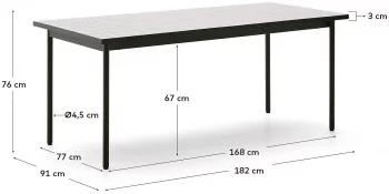 Уличный стол Maurina 182X91X76 CM